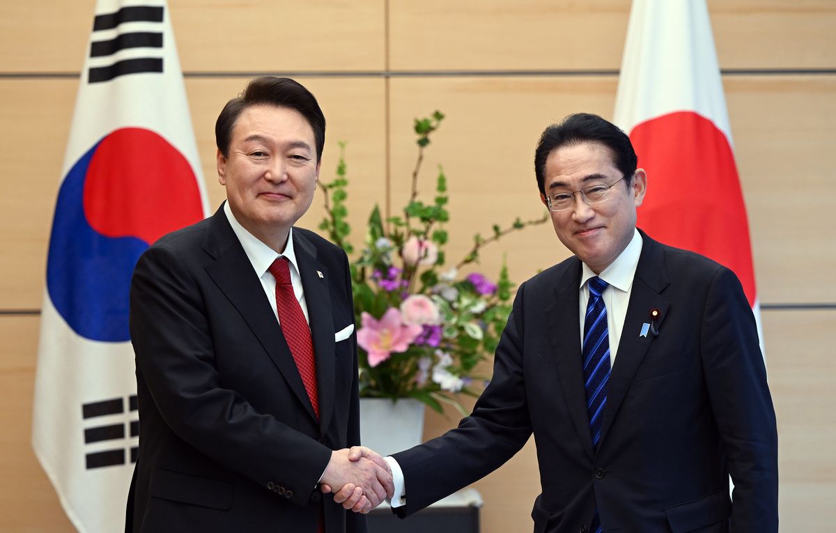 Japan and South Korea Mend Relations, Shore Up Ties with U.S. Against Regional Rivals at G7